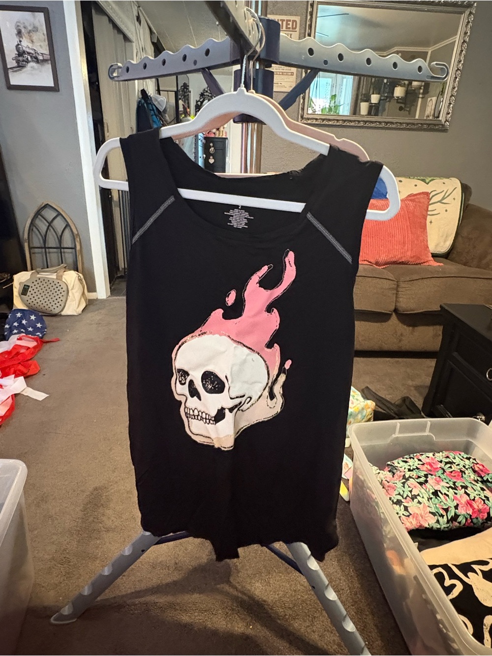 torrid Black Tank with Pink Graphic Detail